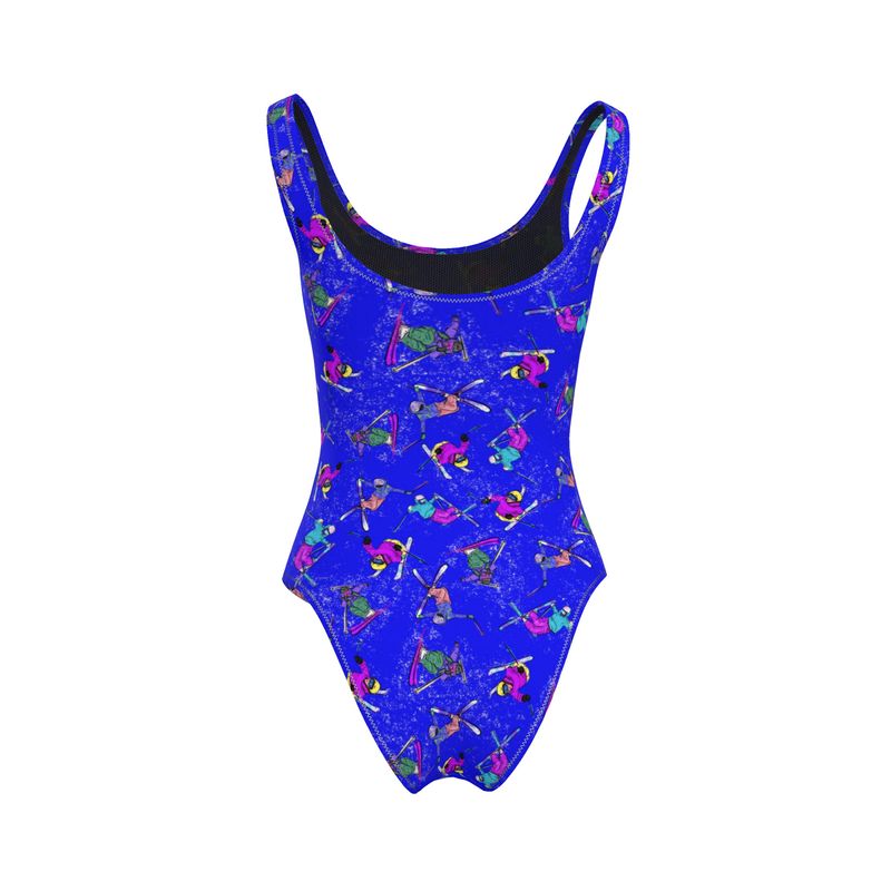 Ladies Swimsuit Ski Skier Freestyle Snow Sports - Blue