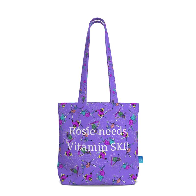 Everyday Tote Bag with Gusset Ski Skier Freestyle Snow Sports - Purple