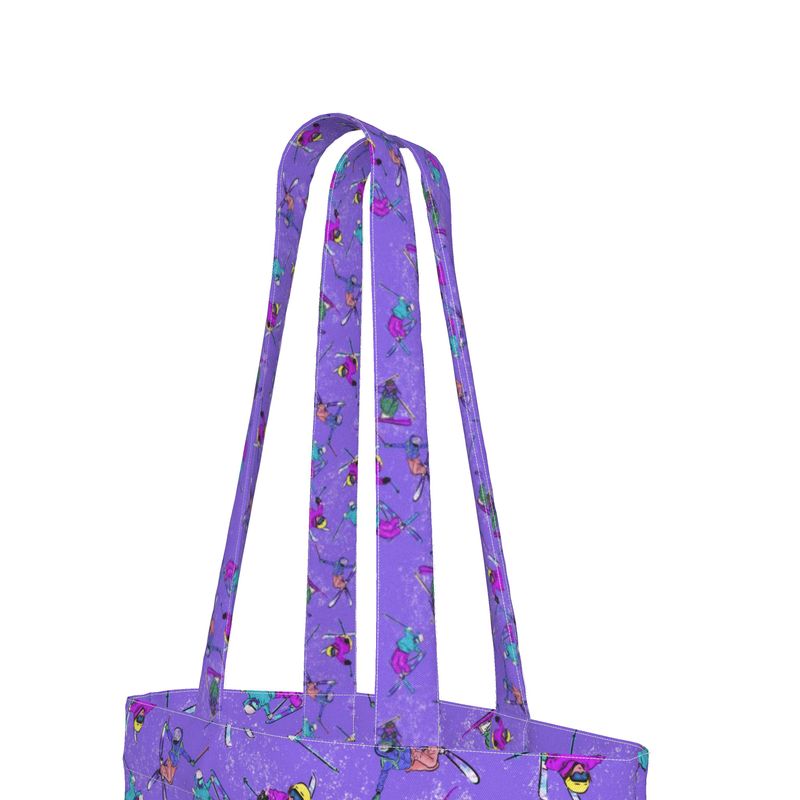 Everyday Tote Bag with Gusset Ski Skier Freestyle Snow Sports - Purple
