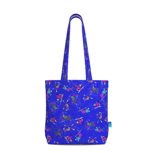 Everyday Tote Bag with Gusset Ski Skier Freestyle Snow Sports - Blue
