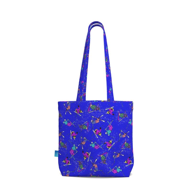 Everyday Tote Bag with Gusset Ski Skier Freestyle Snow Sports - Blue