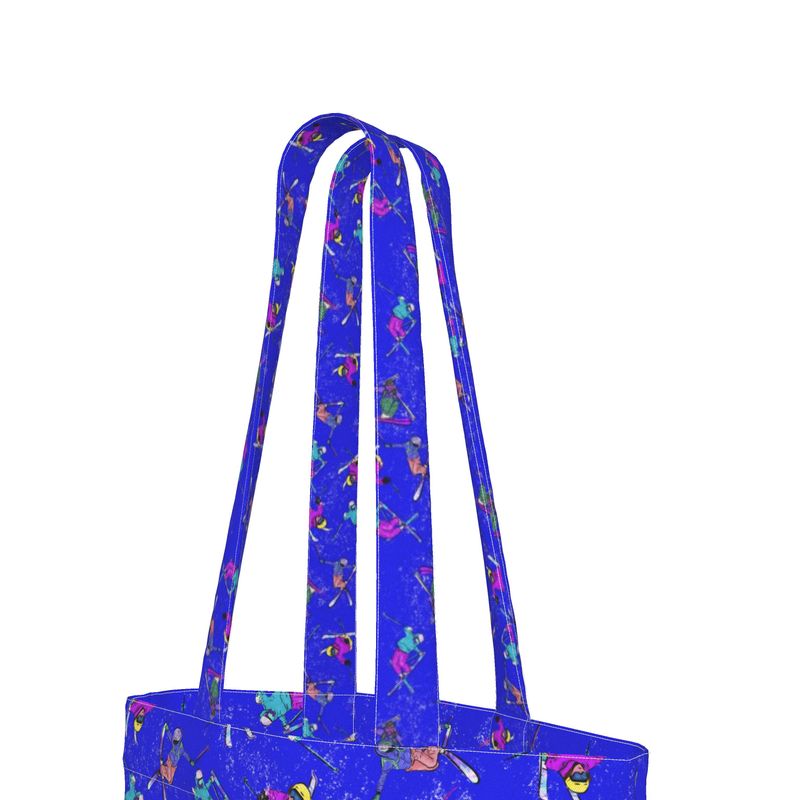 Everyday Tote Bag with Gusset Ski Skier Freestyle Snow Sports - Blue