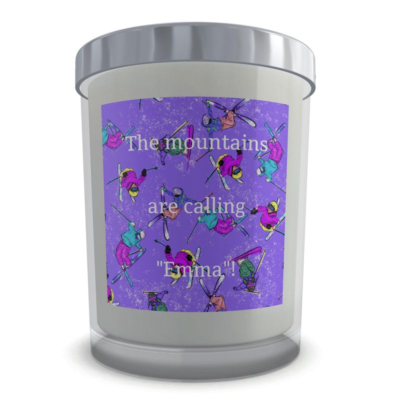 Scented Candle Ski Skier Freestyle Snow Sports - Purple