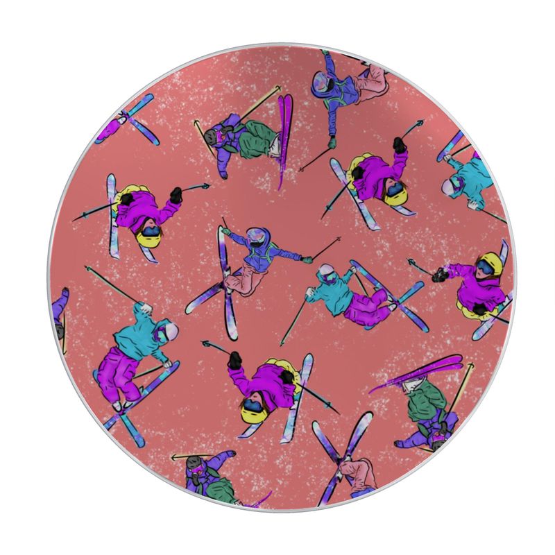 Scented Candle Ski Skier Freestyle Snow Sports - Orange