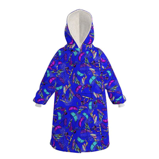 Waterproof Changing Dry Robe Kitesurfer Girl Freestyle Jumping - Blue