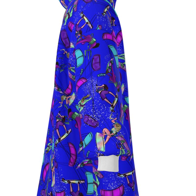 Waterproof Changing Dry Robe Kitesurfer Girl Freestyle Jumping - Blue