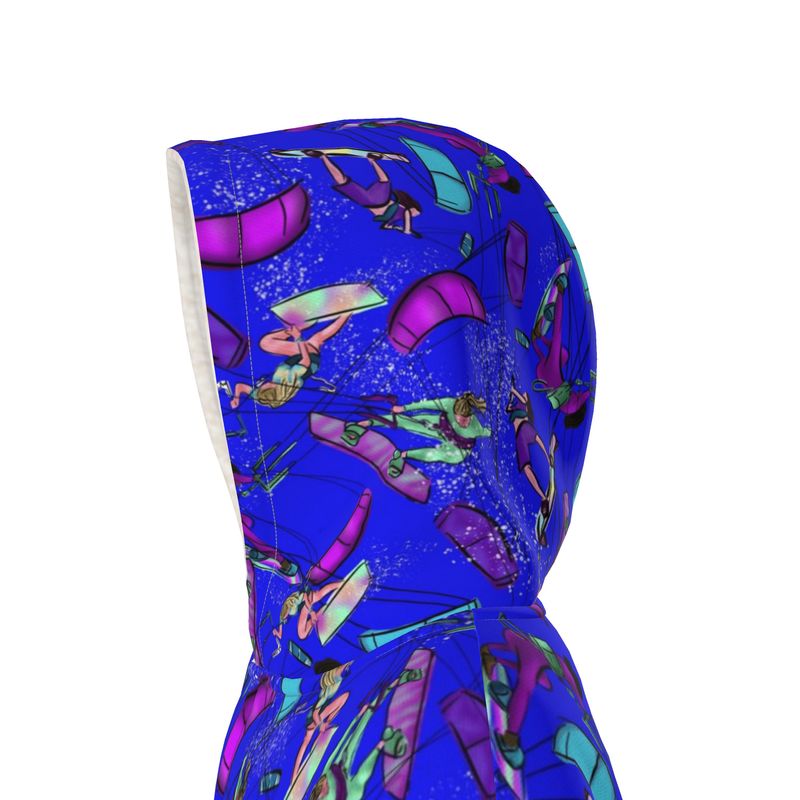 Waterproof Changing Dry Robe Kitesurfer Girl Freestyle Jumping - Blue