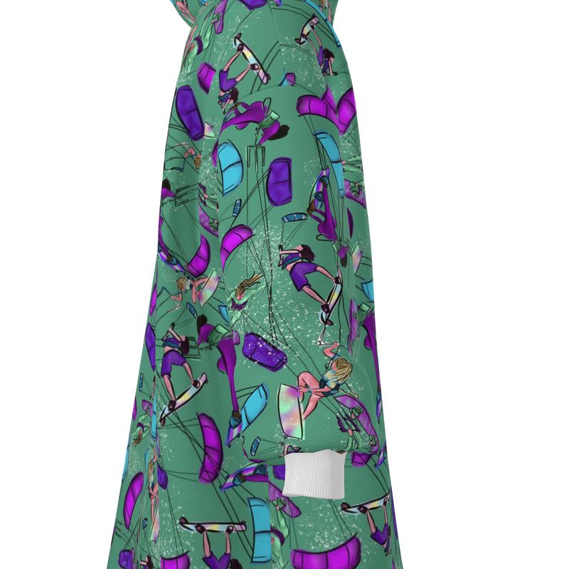 Waterproof Changing Dry Robe Kitesurfer Girl Freestyle Jumping - Green