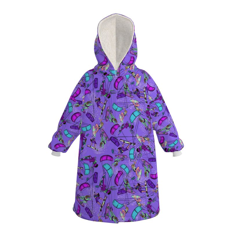 Waterproof Changing Dry Robe Kitesurfer Girl Freestyle Jumping - Purple