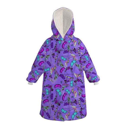 Waterproof Changing Dry Robe Kitesurfer Girl Freestyle Jumping - Purple