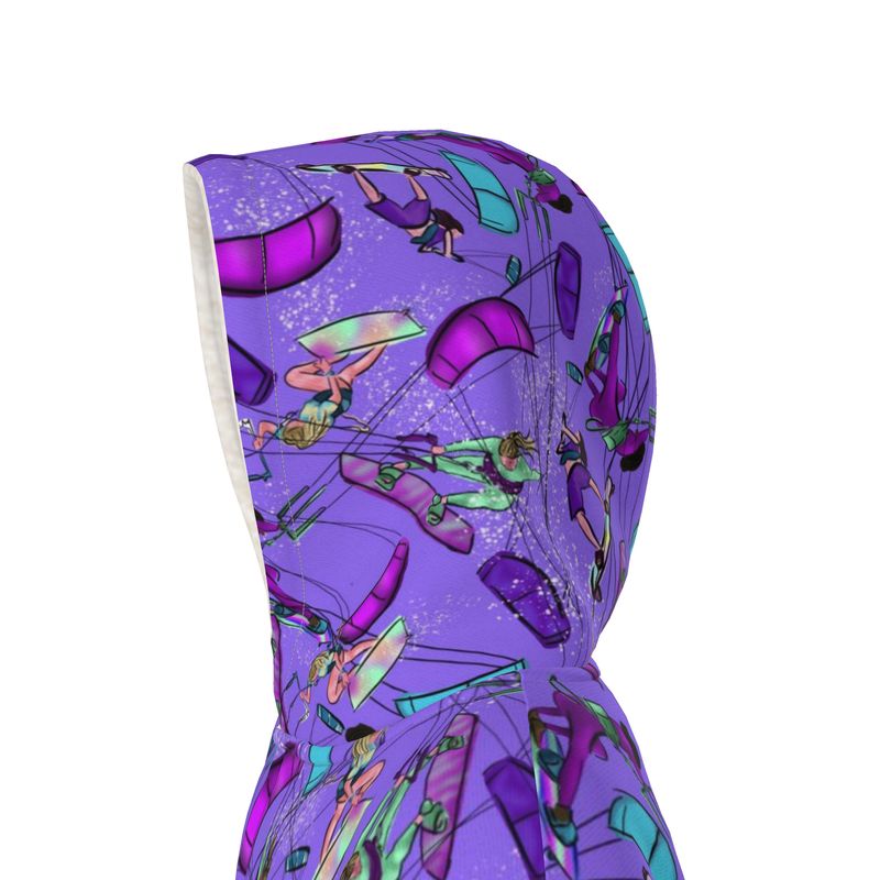 Waterproof Changing Dry Robe Kitesurfer Girl Freestyle Jumping - Purple