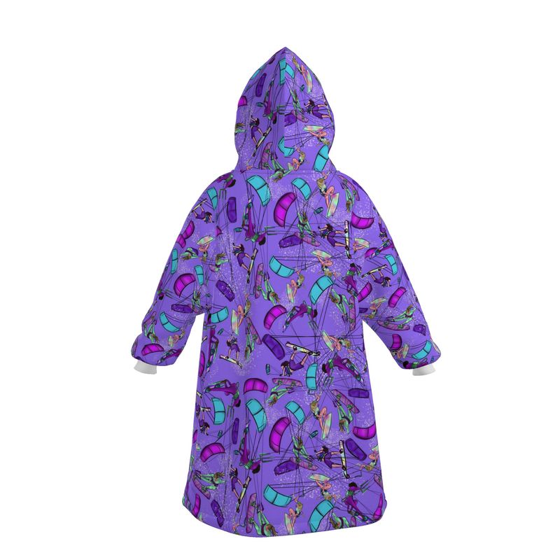 Waterproof Changing Dry Robe Kitesurfer Girl Freestyle Jumping - Purple