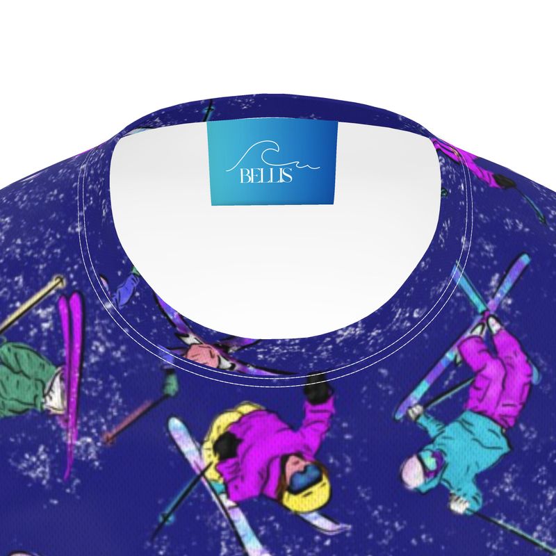 Mens Sports Breathable base Layer Long Sleeve Top Ski Skier -Navy Blue