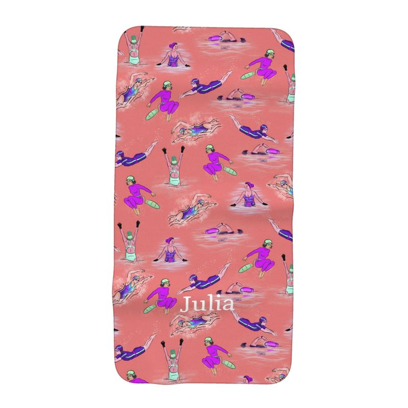 Microfibre Beach Towel Wild Swimmer Could Waster Swim - Orange