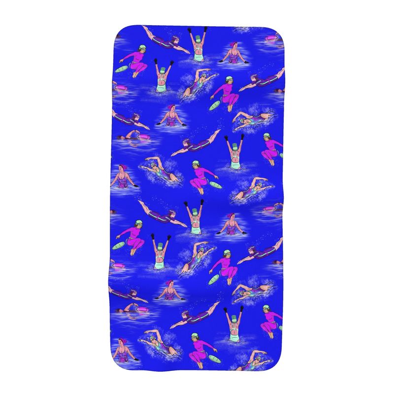 Microfibre  Beach Towel Wild Swimmer Cold Water Swim - Blue