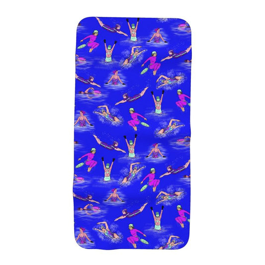 Microfibre  Beach Towel Wild Swimmer Cold Water Swim - Blue