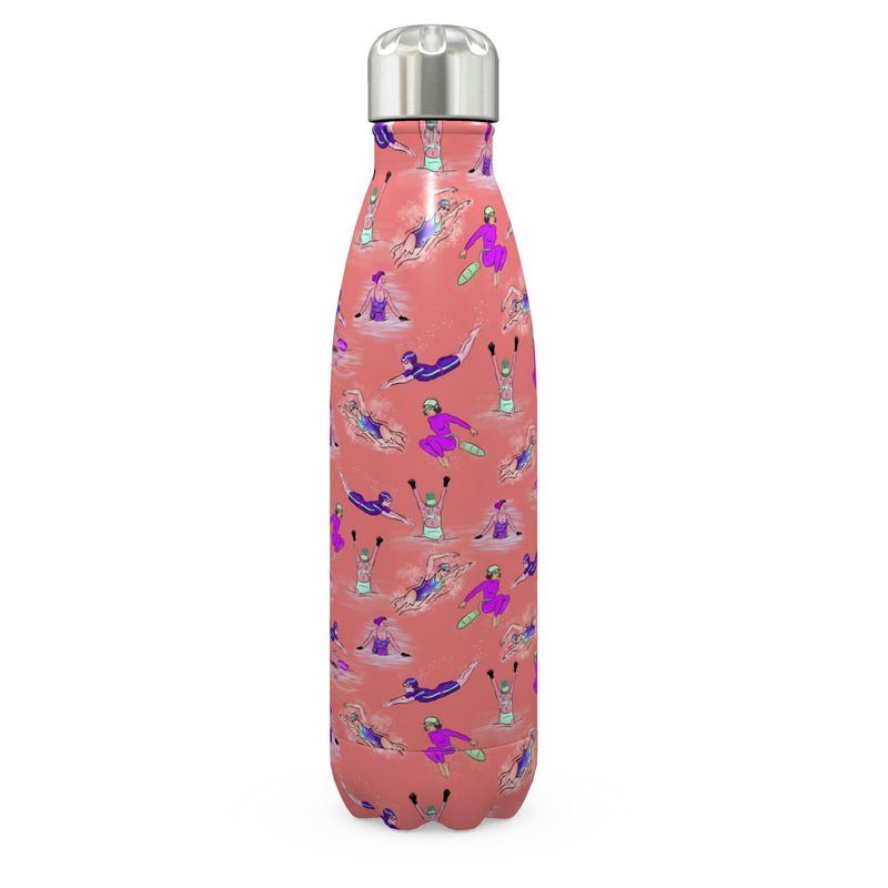 Stainless Steel Thermal Bottle Wilder Swimmer Cold Water Swim- Orange