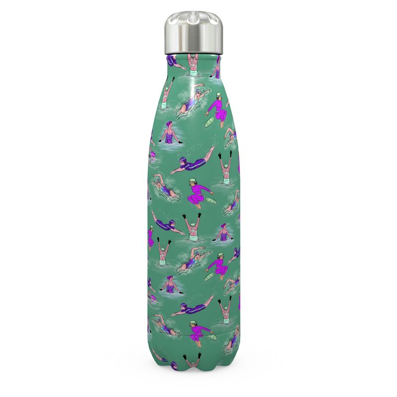 Stainless Steel Thermal Bottle Wild Swimmer Cold Water Swim - Green