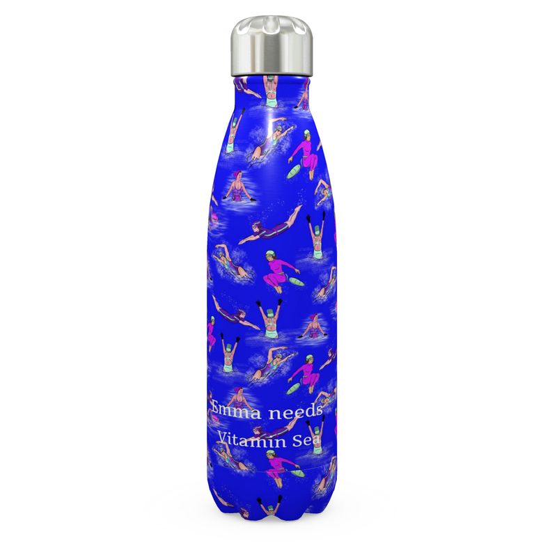 Stainless Steel Thermal Bottle Wild Swimmer Cold Water Swim - Blue