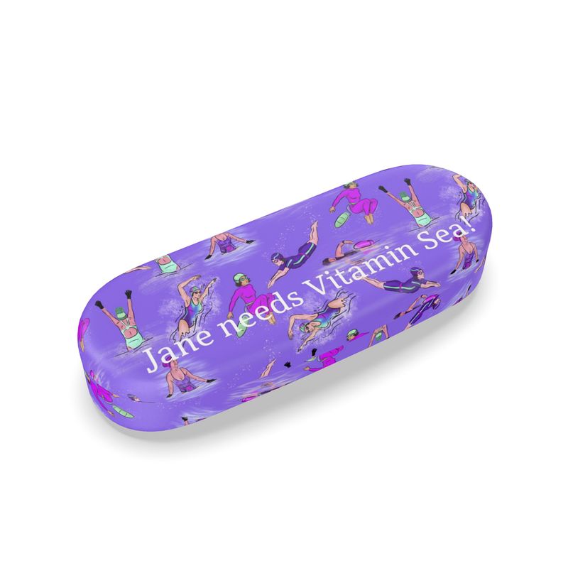 Glasses Case & Cleaning Cloth Wild Swimmer Cold Water Swim - Purple