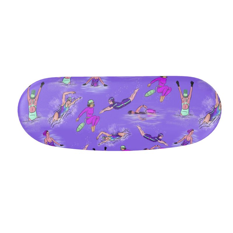 Glasses Case & Cleaning Cloth Wild Swimmer Cold Water Swim - Purple