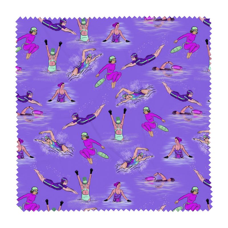 Glasses Case & Cleaning Cloth Wild Swimmer Cold Water Swim - Purple
