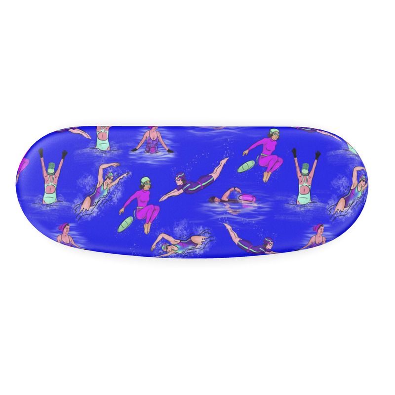 Glasses Case & Cleaning Cloth Wild Swimmer Cold Water Swim - Blue