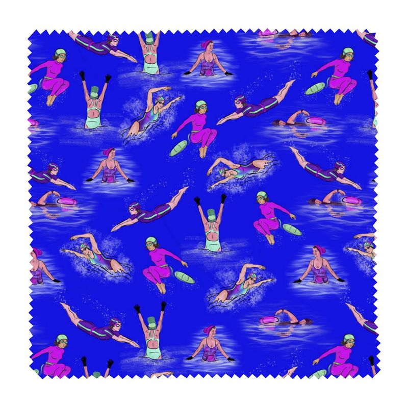 Glasses Case & Cleaning Cloth Wild Swimmer Cold Water Swim - Blue