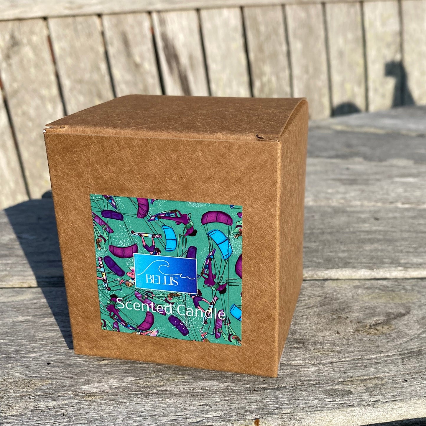 Scented Candle Ski Skier Freestyle Snow Sports - Blue