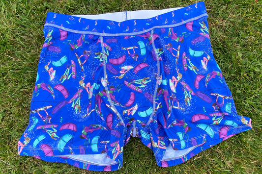 Blue boxer shorts