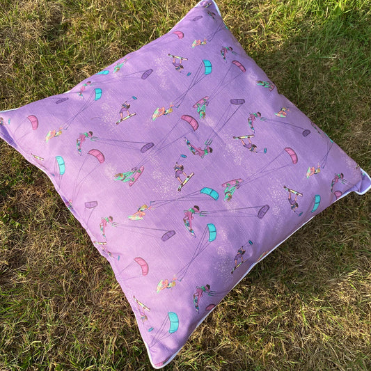 Purple 40x40 cushion on grass