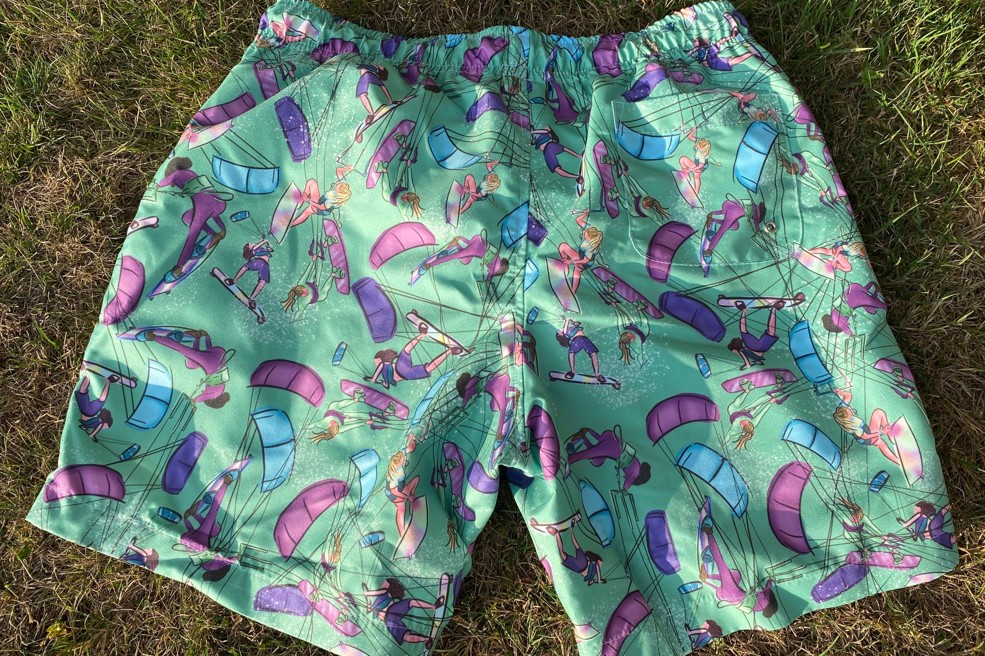 Green men's swim shorts