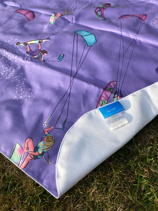Microfibre  Beach Towel Ski Skier Freestyle Snow Sports - Green