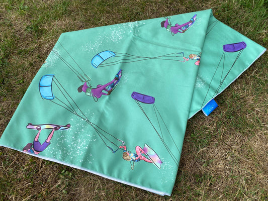 Microfibre Beach Towel Ski Skier Freestyle Snow Sports - Blue