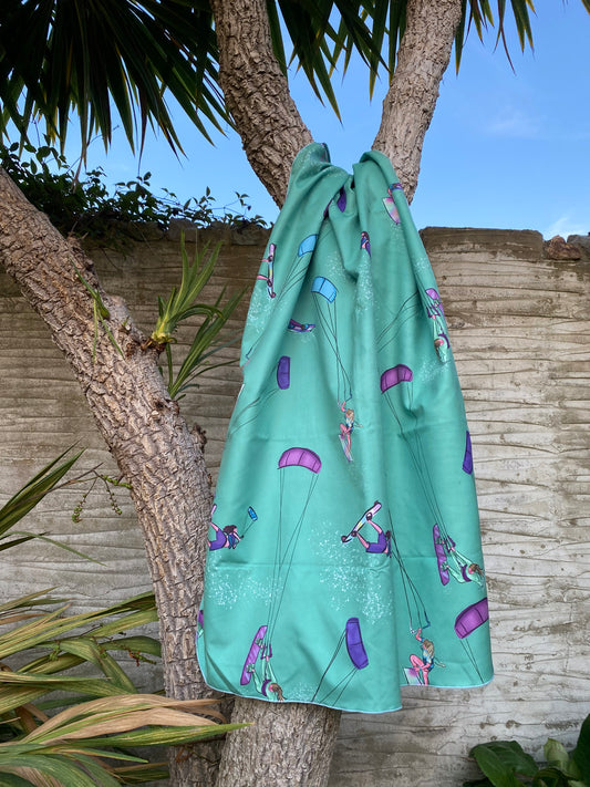 Green Microfibre beach towel