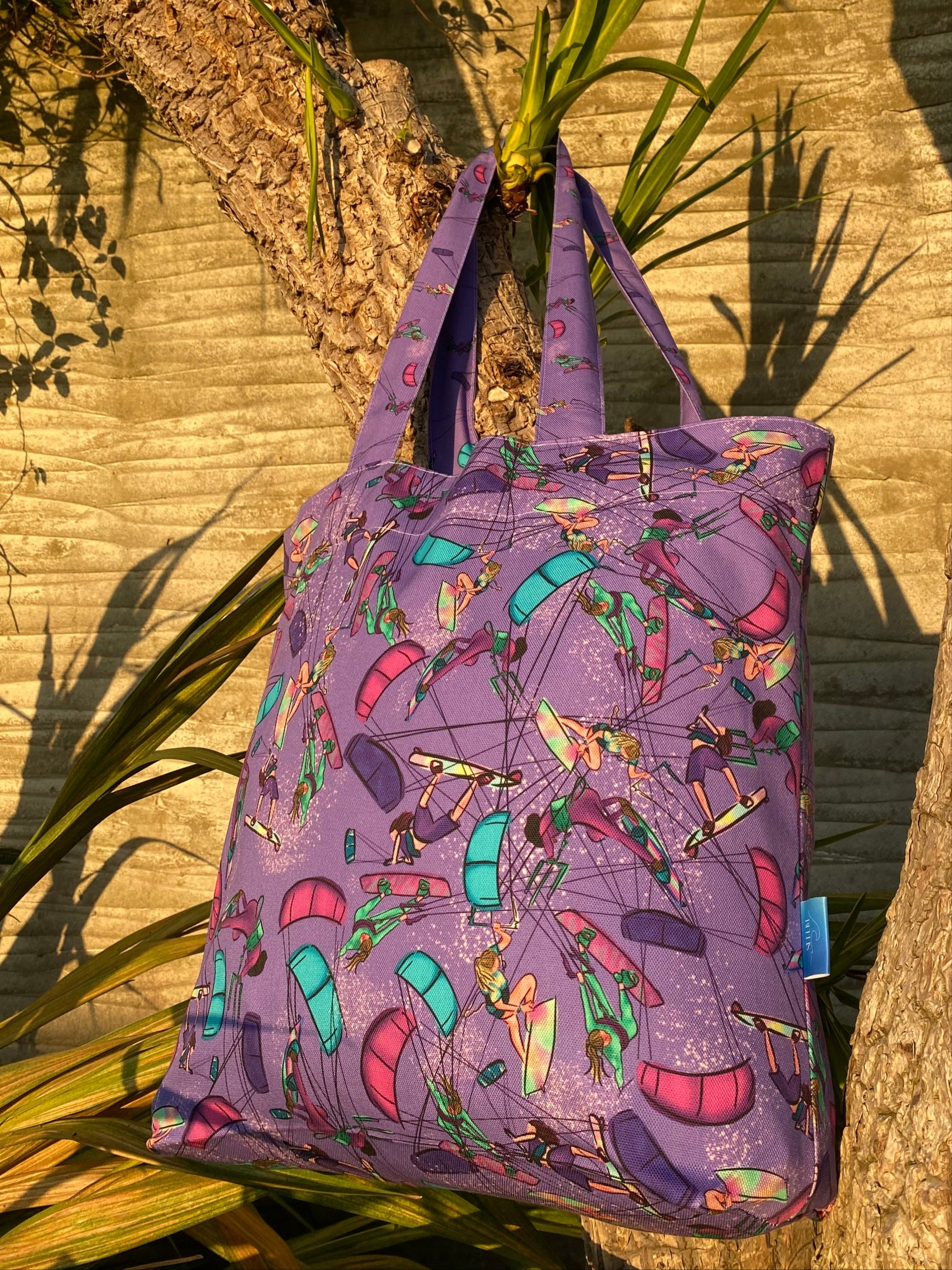 Purple tote bag