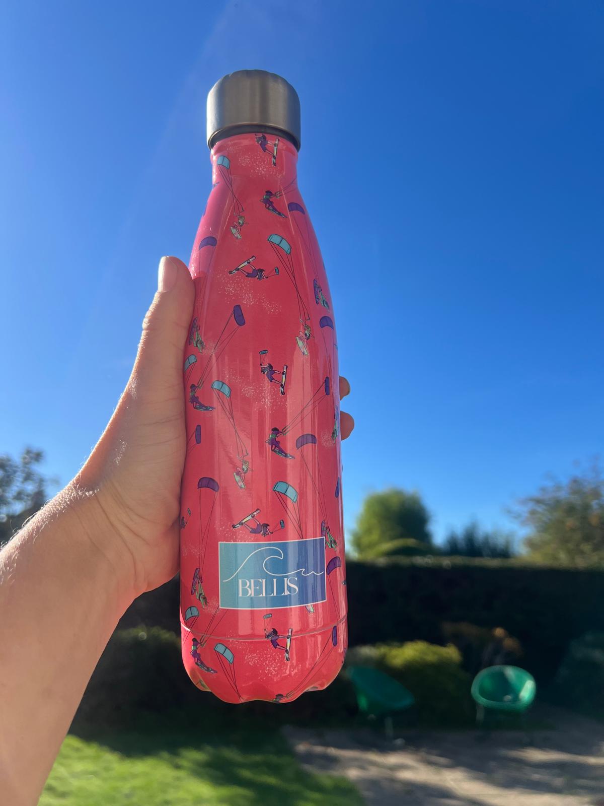 Stainless Steel Thermal Bottle Kitesurfer Freestyle Jumping - Orange